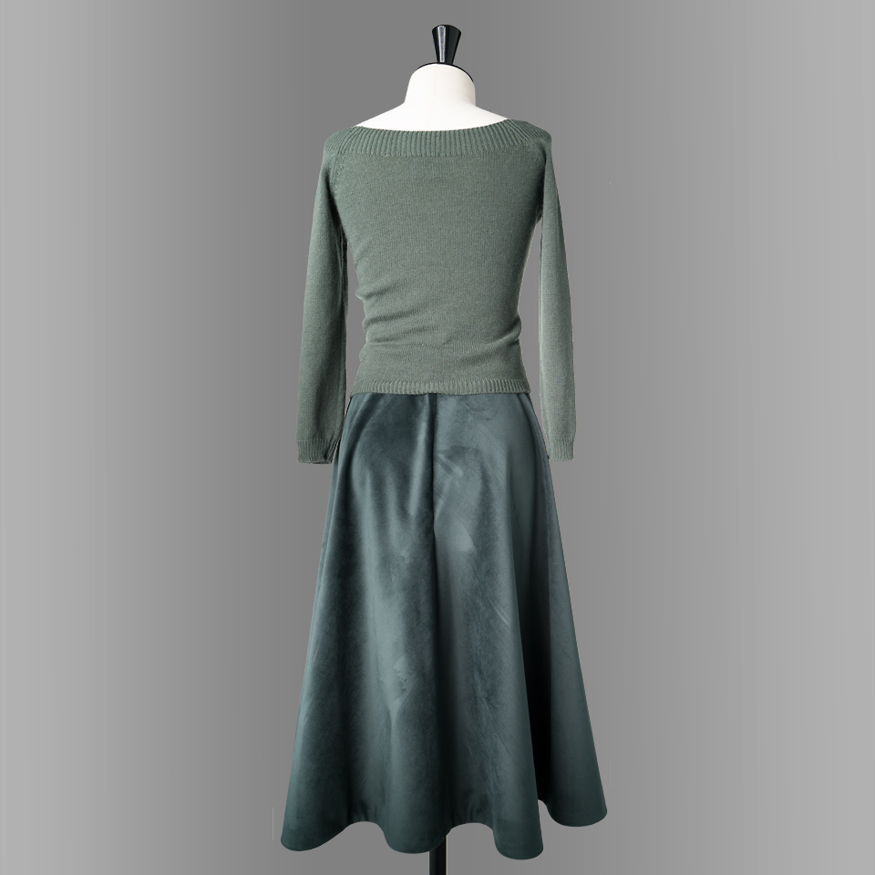 danube skirt green long length